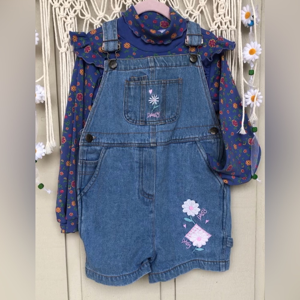 Y2K Rachel’s Kids Embroidered Denim Overall